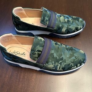 LifeStride Haddie Women’s Machine Washable Slip-on Loafers Hunter Green Camo!